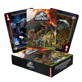 AQUARIUS Jurassic World - Baraja de Cartas con temática de Jurassic World para Tus Juegos de Cartas Favoritos - Producto Oficial de Jurassic World y coleccionables