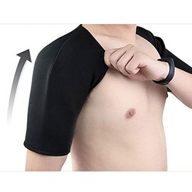 Shoulder Brace for Sport,Warm Keeping Comfortable Adjustable Arm Support Strap Elastic Double Shoulder Protector Pad for Soprt Running(L)