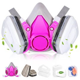 vvuvnem Respirator Mask with Filters, Reusable Respirator Mask for Chemical, Painting, Epoxy Resin, Woodworking