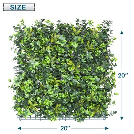 Coarbor 17 Packs 20" x 20" Artificial Tropical Panel Faux Ivy Fence Privacy Topiary Hedge Plant Fence Grass Wall Panels Backdrop for Balcony Patio Outdoor Indoor