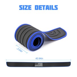 8sanlione 8sanlione Car Rear Bumper Protector Guard, Anti-Scratch Abrasion Rubber Trunk Door Entry Sill Guard, Non-Slip Vehicle Trim Cover Protection Strip, Car Accessories (Blue Edge/Black Flag/40.9"x3.5")