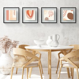 Frametory, 12x12 Floating Picture Frame - Metal Photo Frame - Real Glass - for Wall Mount or Tabletop Display (Black, 2 Pack)