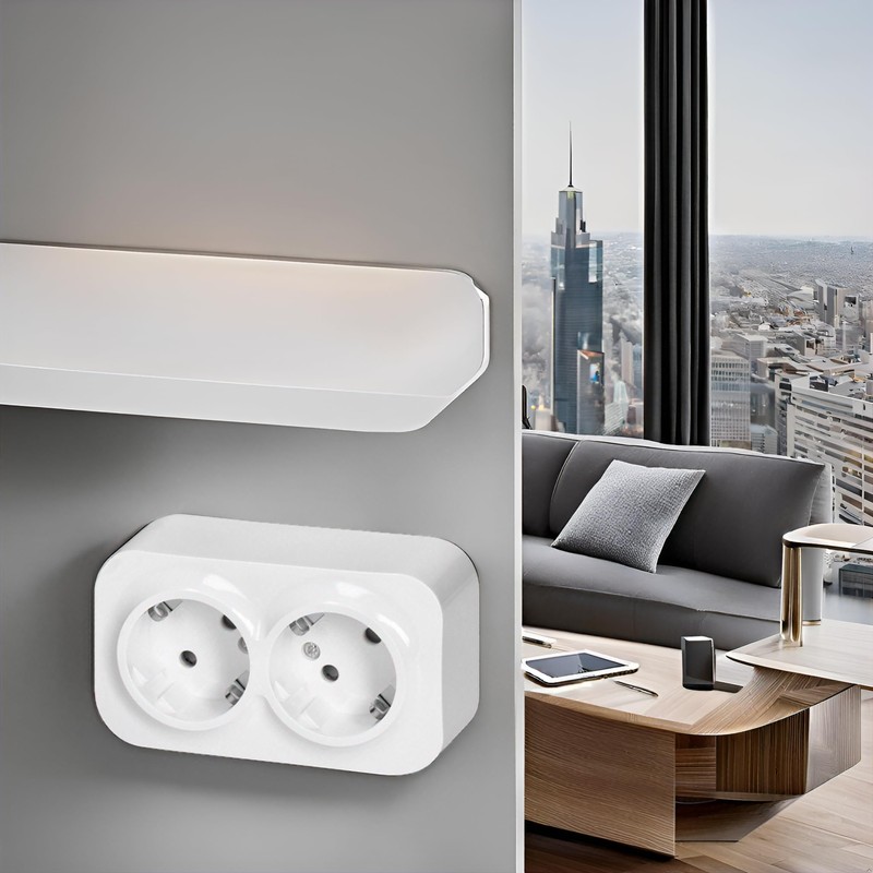 Surface-Mounted Socket 2-Way RT1 Series White