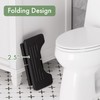 Bathway Squatting Potty Stool, Foldable Black Poop Stool, Bamboo Toilet