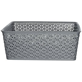 Whitmor Resin Form Tote, Medium, Silver