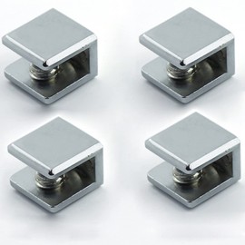 Adjustable Wood/Glass Shelf Bracket Solid Metal Wall Mount 2 Pcs or One Pair,Polished Chrome (K104-4pcs)