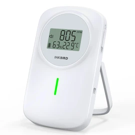 INKBIRD IAM-O2 Air Quality Monitor, Indoor CO2 Detector, Temperature Humidity Monitor, Light and Sound Dual Alert, for Home, School, Hotel