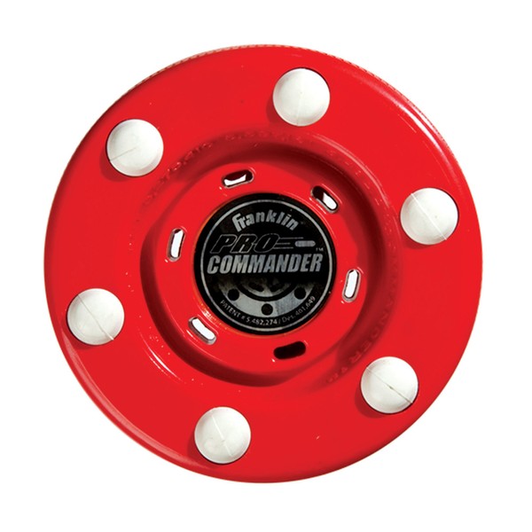Franklin Sports NHL Street Hockey Puck - Pro Commander Outdoor Roller Hockey Puck - Official Size Street Hockey Puck - Red
