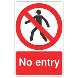 150mmx200mm No Entry With Man Sign Rigid Plastic