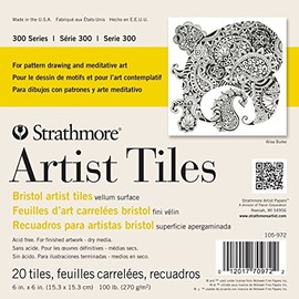 Strathmore Artist Tiles 6"X6" 20/Pkg-Bristol Vellum -62105972