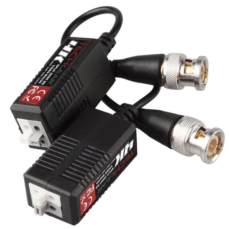 TECHGEAR 2x 8MP / 4K CCTV Passive Video Balun BNC