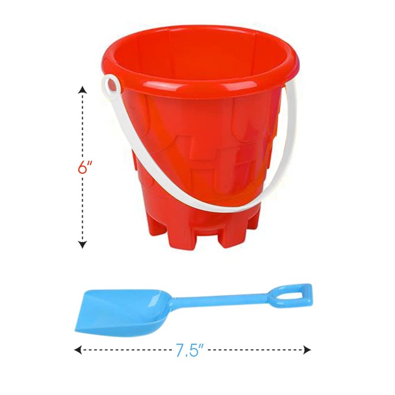 ArtCreativity 6" Beach Bucket and Shovel for Kids (Set of