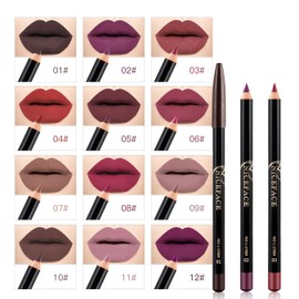 12 Colours Professional Set di Matite per Matita Labbra Liscio Contorno Labbra Modelante Kit Nude Series Set per Labbra Opaco Di Lunga Durata Matte Labbra Trucco Impermeabili per le Donne (02)