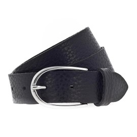 Vanzetti Glitter Women's Leather Cowhide Black Metallic Women's Belt 30 mm Leather Belt, Black Metallic