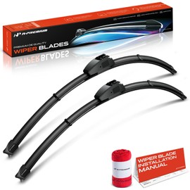 A-Premium Pack of 2 Windshield Wiper Blades with Wear Indicator & Towel - Compatible with Kia Rondo 2014 2015 2016 2017-28" and 28", Hook Connector, Left and Right