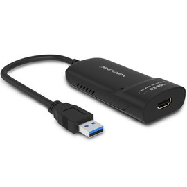 WAVLINK USB 3.0 zu HDMI Adapter Slim Externe Video Karte Display Monitor unterstützt 2048 × 1152 Auflösung mit Audio Port für Windows 10/8/7/XP – Schwarz