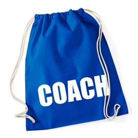 Huuraa Gym Bag Coach Training Backpack Cotton 12 Litres Size with Motif for All Personal Trainers Gift Idea for Friends and Family, Bright royal, daypack