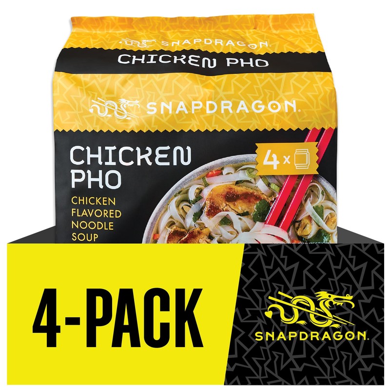 Snapdragon Chicken Pho Instant Noodle Packets 4-Pack | Rich Chicken