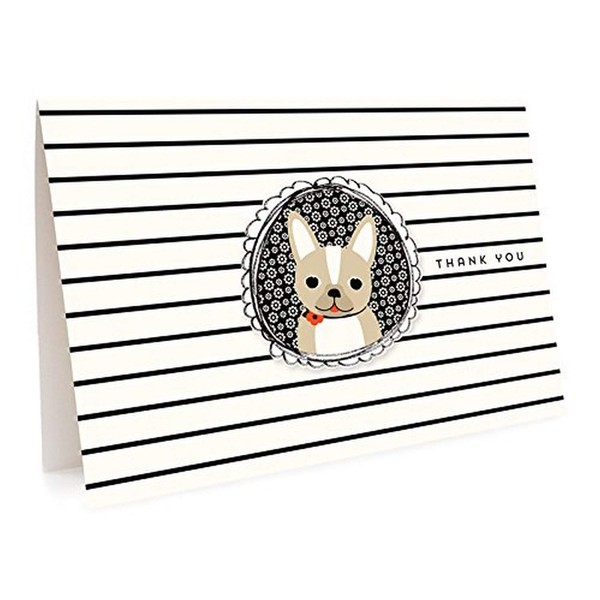 Frenchie Thank You Cards, 6-Pack by Night Owl Paper Goods