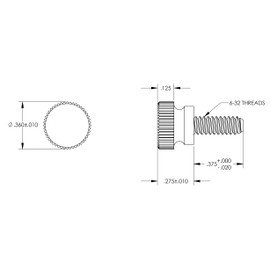 Tornillos de nailon para pulgar, rosca #6-32 (10, negro, 3/8 pulgadas)
