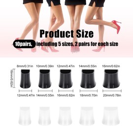 Lotbun 10 Pairs Heel Protectors (5 Sizes) Heel Pads for Wedding High Heels Outdoor Activities Easy Walking