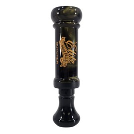 Elite Short Barrel Acrylic Duck Call – Compact Cutdown-Style Hunting Call for Mallard, Wood Duck, Teal, Gadwall & Pintail (Venom (Black Gold Pearl/Black))