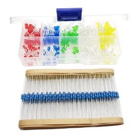 DIYables LED Kit for Arduino, ESP32, ESP8266, Raspberry Pi, 5 Colors, 200 Pieces, with Resistor