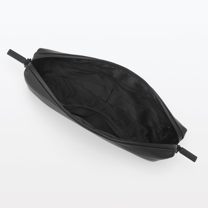 MUJI OHH68A4A Freely Combinable Storage Case, Rectangular, Thin, Large, Black,