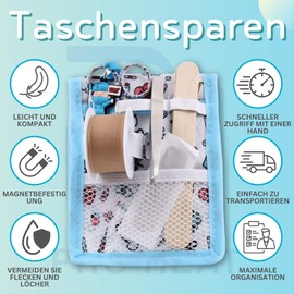 Ph Pro Heat Nurse Bag Holder Bag Organizer Nurse Belt Bag Nurse Accessories Neck Strap for Nurses, White/Light Blue