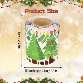 Lucleag 36 Feet Christmas Bulletin Board Border Roll, Christmas Tree Bulletin Board Border Trim for Christmas Holiday Party School Classroom Office Wall Bulletin Board Decoration