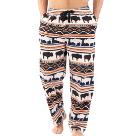 Lazy One Animal Pajama Pants for Men, Men's Separate Bottoms, Lounge Pants, Buffalo (Buffalo Fair Isle, X-Large)