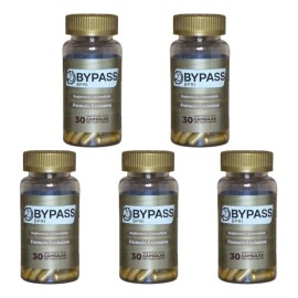 Bypass 30 Cap Inhibidor De Apetito 100 Natural Pack 5 Sin Sabor                                                                                       