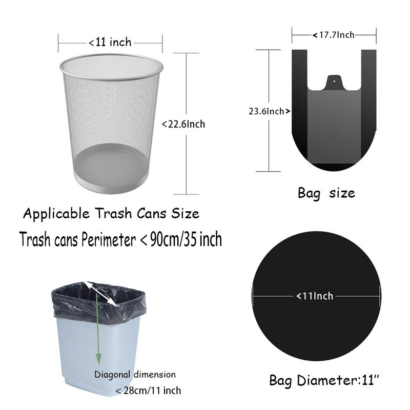 100 Counts 4 Gallon 45x60Cm Kitchen Trash Bags with Handles