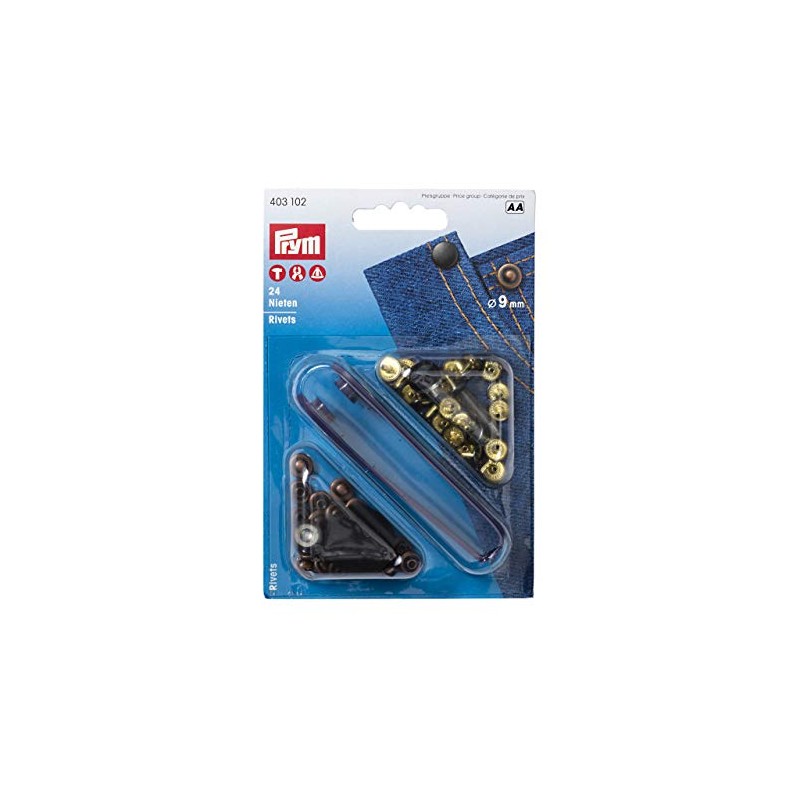 Prym Rivets Brass Antique Copper/Black Oxidized 9 mm