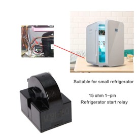 eMagTech 2 Pieces Starter Relay for Fridge 15 Ohm Start Relay PTC 1 Pin Replacement Freezer Resistor