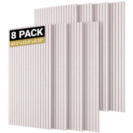 TONOR 8 Pack Large Acoustic Panels,47.2" X 23.6" X 0.35" Acoustical Wall Panel, Self-Adhesive Sound Proof Panels, Decorative Soundproof Wall Panels for Echo Absorption for Home Studio, Light Camel