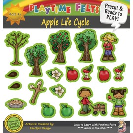Apple Life Cycle | Felt Board Story Sets for Preschool Classroom | Reusable Felt Board Pieces for Toddlers