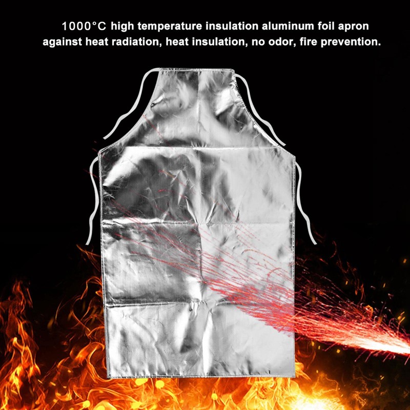 Tiiyee Heat Resistant Apron, 1000°C Fireproof Thermal Insulation Aluminum Foil