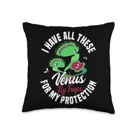Venus Fly Trap Plant Owner Plants Live Seeds Venus Fly Trap Throw Pillow