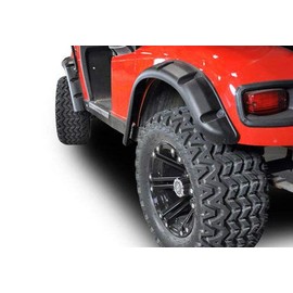 Huskey Pack of 4 EZGO TXT(1996-2013) Golf Cart Fender Flares for Front and Rear Wheels with Rigid Injection-Molded Plastic and Stainless Metal Screws for Gas/Electric Models.