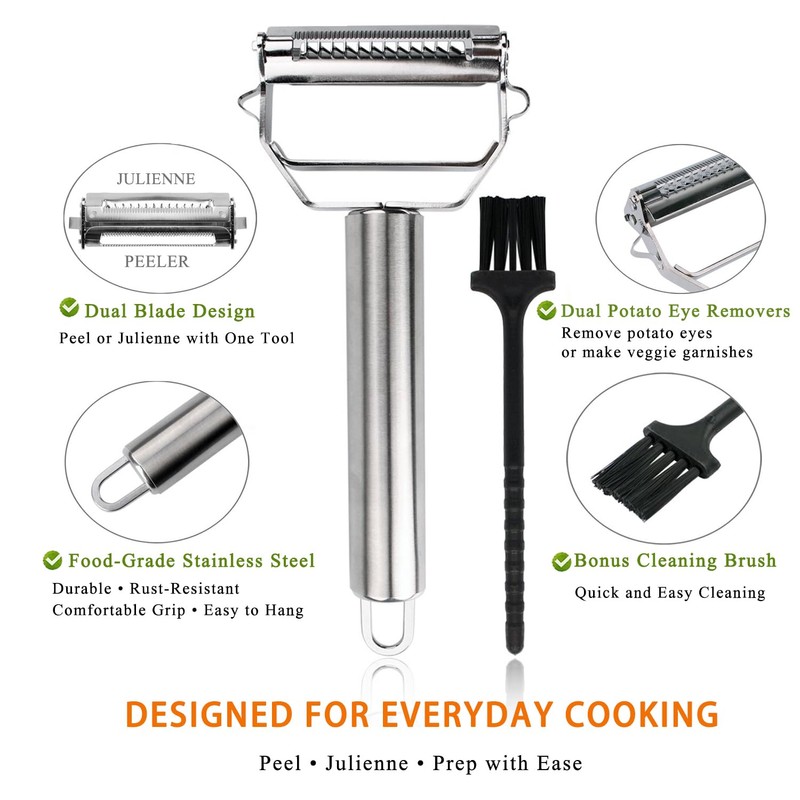 Sunkuka Potato Apple Vegetable Peeler Julienne Peeler for Kitchen -