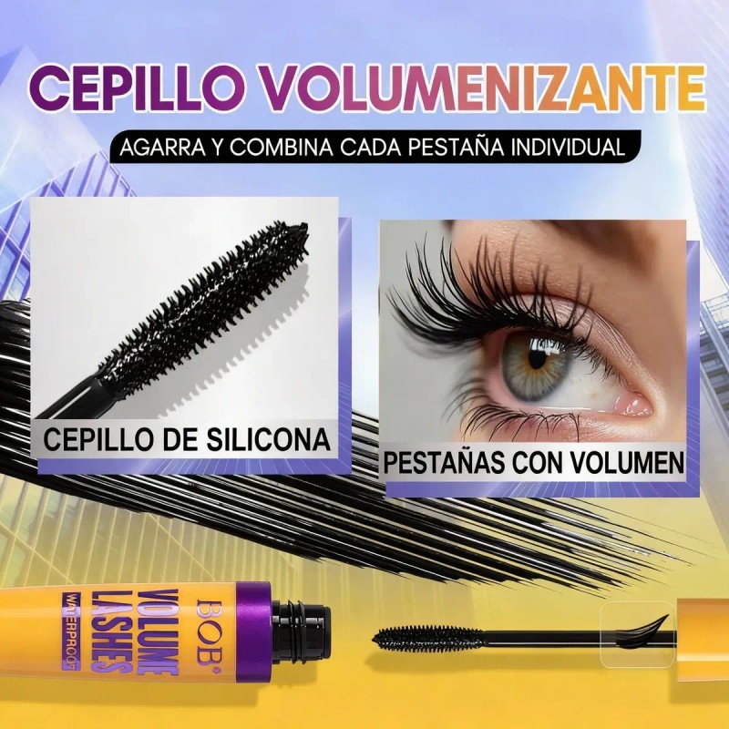 Máscara De Pestañas Volumen Y Alargador 60g Negro+ Rizador
