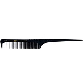 HERCULES SÄGEMANN - 209R-494R | 8 inch comb made of high-quality ebonite | Handle comb for hairstyles and separate individual hair strands | Extra wide teeth | Colour: black