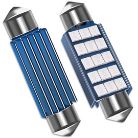 GKmow Pack-2 578 LED Extremely Bright Bulbs, 1.59" 6500K 2835 Chipsets 400LM Bulbs for LED Interior Dome Map Door Lights 211-2 212-2 569 6411 6451 41mm 42mm (Blue)