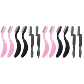 Baluue 2sets Eyebrow Combs Stainless Steel Lash Brush Brow Grooming Tool Folding Design for 6pcs*2
