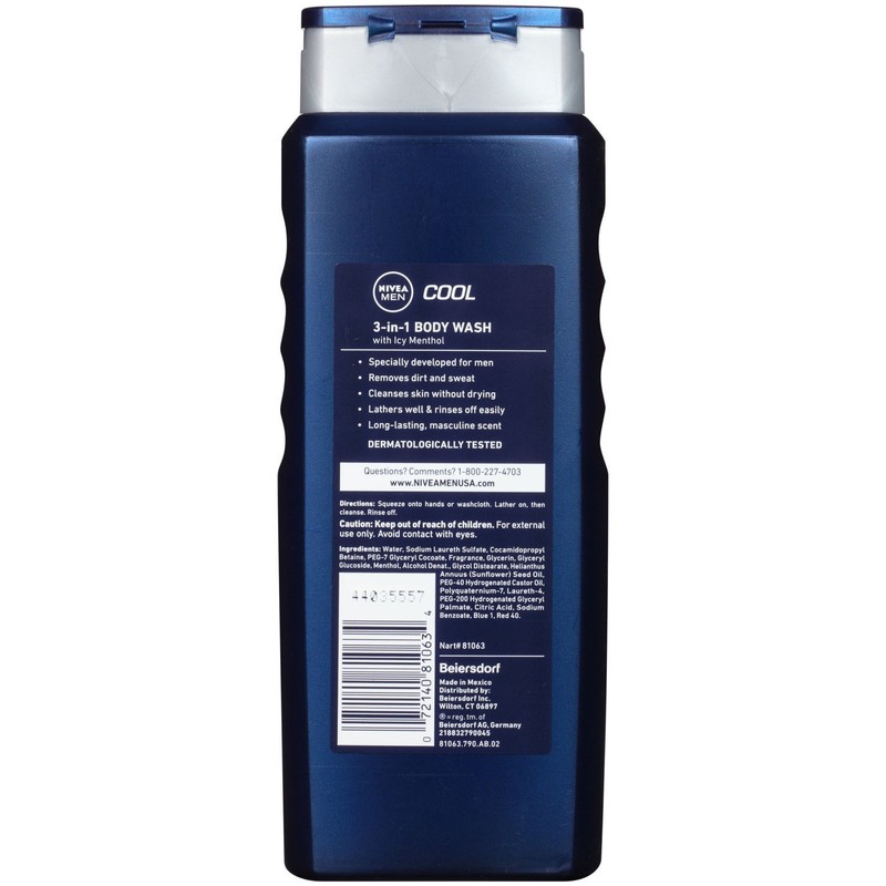 Nivea For Men Body Wash - Cool - 16.9 oz
