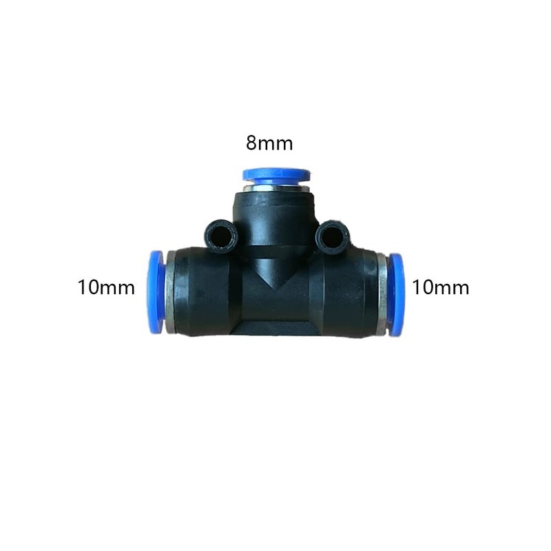 5 Pcs 10mm x 8mm x 10mm Pneumatic T Shaped