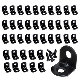 40PCS L Bracket Corner Brace Reinforced Corner Support Brackets Small Right Angle Bracket with 80PCS Screws for Furniture Cabinet Wardrobe Drawer Bed Desk