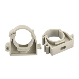 sourcing map 20mm Dia Pipe Clamps Clips, PPR Water Hose Fittings Tube Holder with Lock for Water Supply Gray 12 Pcs