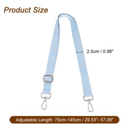 sourcing map Wide Shoulder Strap, 2.5cm Adjustable Purse Strap Replacement Crossbody Strap for Shoulder Bag Handbag, Sky Blue, Silver Pull Core Buckle